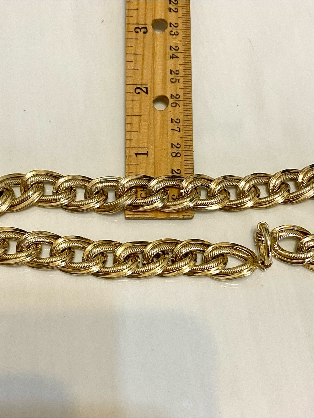 Sterling Silver Gold Wash Chunky Link Necklace 925 Turkey - Picture 10 of 12